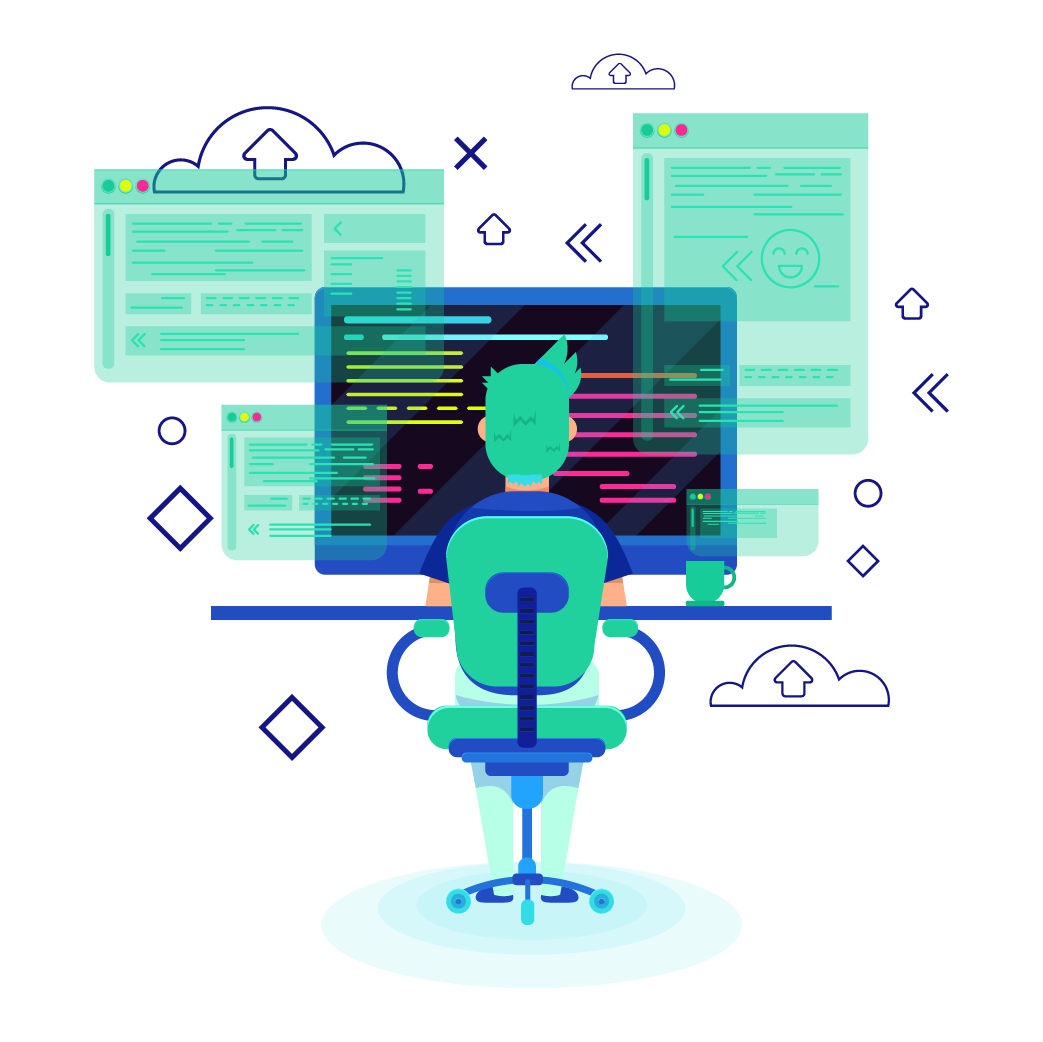 futuristic desktop setup